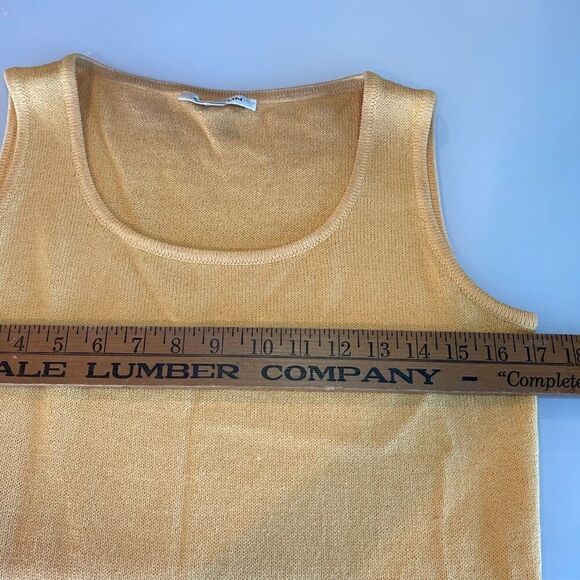 St. John Yellow Neutral Scoop Neck Santana Knit Sleeveless Tank Top Small - Picture 5 of 5